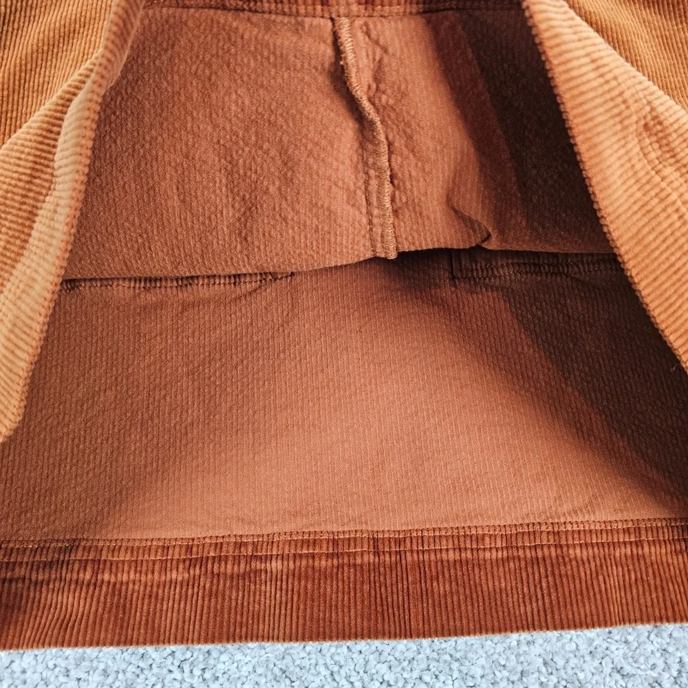 Free‎ Assembly Corduroy A-Line Mini Skirt Rust Orange Side Zip Pockets Size M